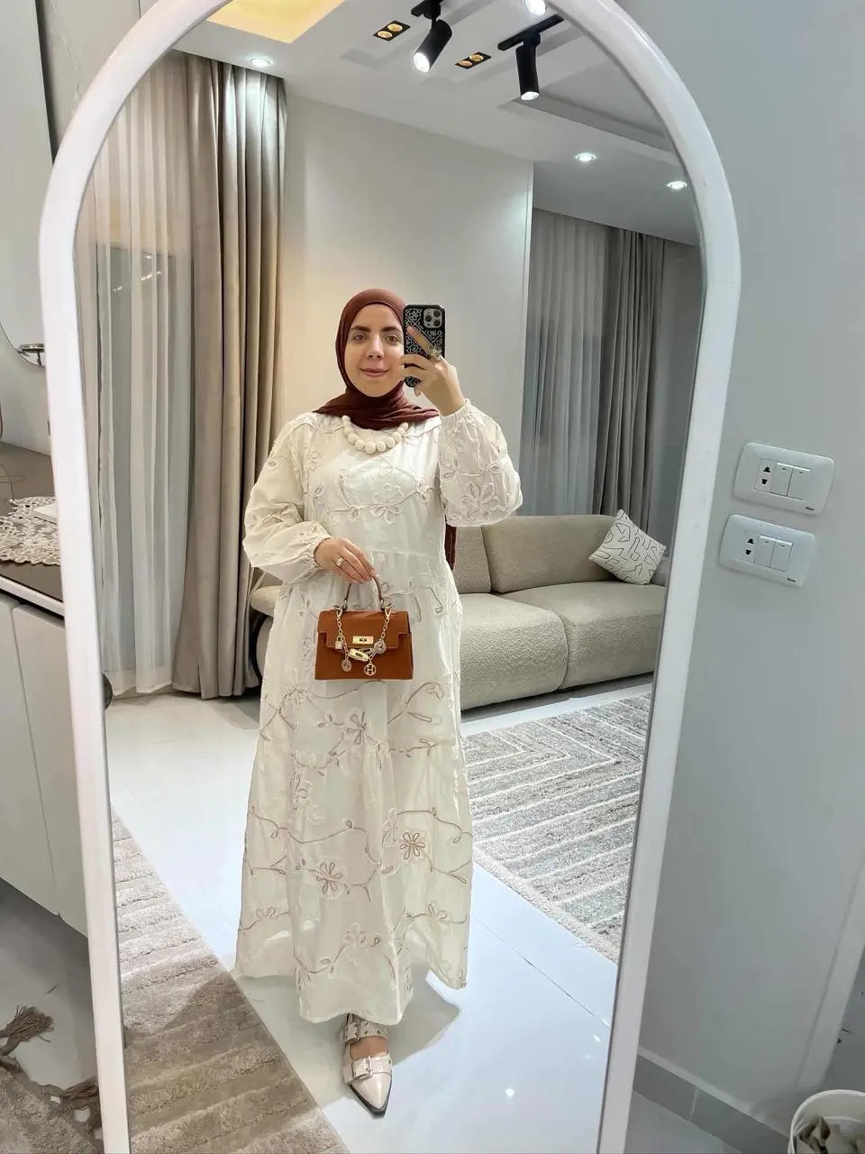 Tamara Pearl Embroidered Dress