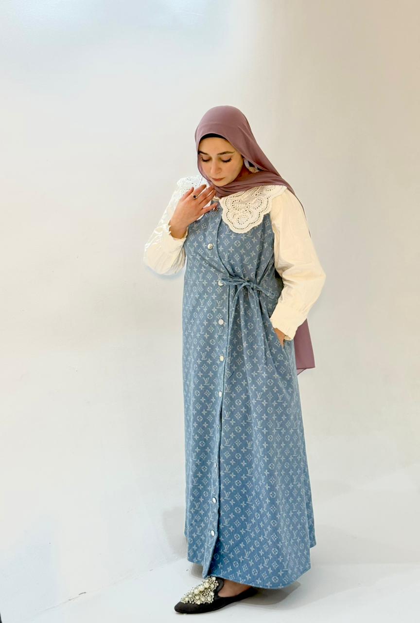 Tamara Soft Denim Printed Dress without shirt