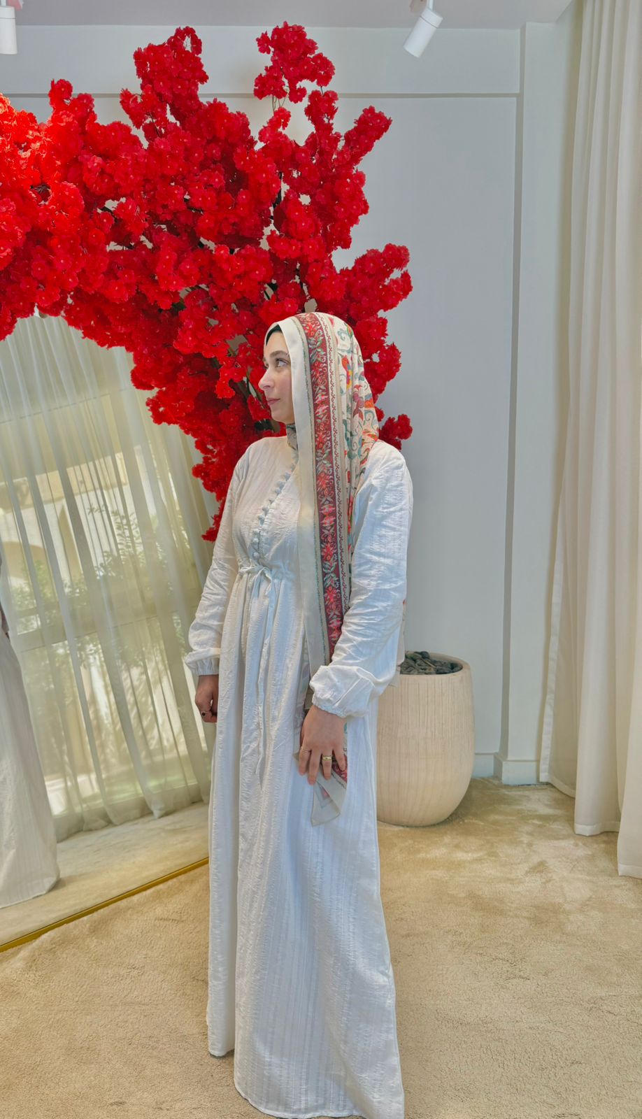 Tamara Ivory Belted Dress